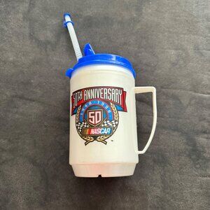 NASCAR 50th Anniversary Souvenir Mug With Straw & Handle
